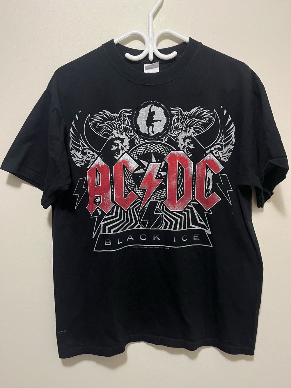 Vintage 2008 AC/DC Black Ice Album Promo Tour Shirt - Size L Anvil Tag